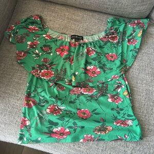 Almost Famous Green Floral Blouse